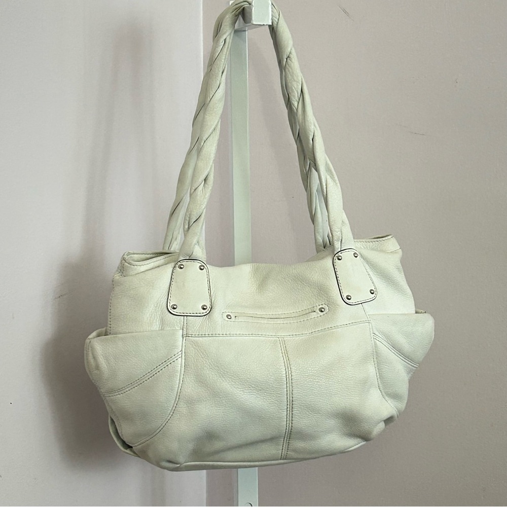 B. Makowsky Westport Vachetta Braided Satchel Tote - Picture 2 of 9